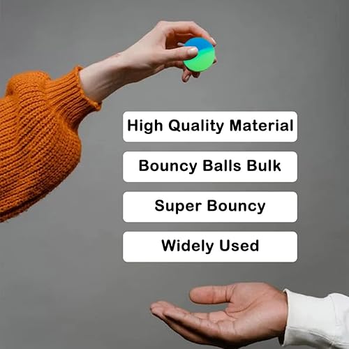 Miniatura 6 de PET SHOW 20 bolas rebotadoras interactivas de 1.2 pulgadas para gatos de interior, regalo de cumpleaños, bola de goma colorida con alta elasticidad