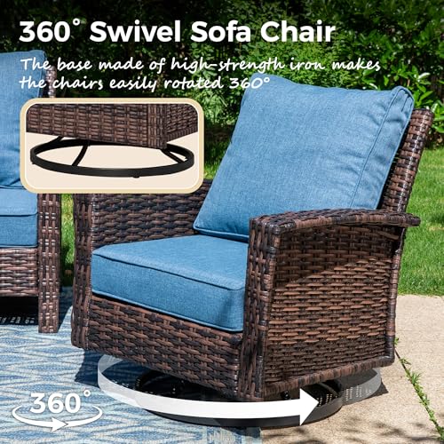 6-Piece-Patio-Furniture-Set-Oversized-Outdoor-Wicker-Sofa-with-Swivel-Chairs-and-Coffee-Table-Sectional-Rattan-Outdoor-Conversation-Set-for-Poolside-Backyard-Deck-Blue 6 Piece Patio Furniture Set Oversized Outdoor Wicker Sofa with Swivel Chairs and Coffee Table Sectional Rattan Outdoor Conversation Set for Poolside Backyard Deck Blue