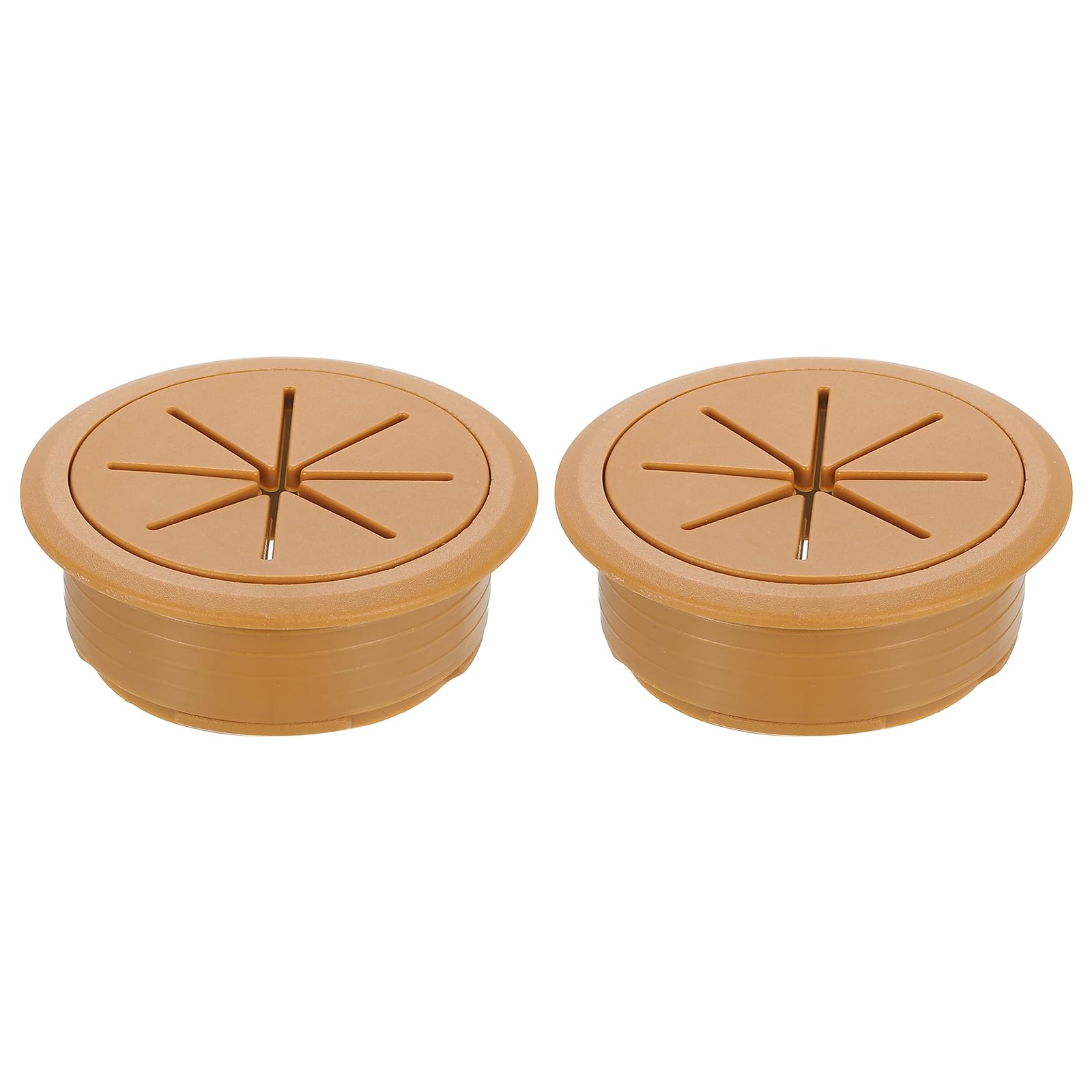 sourcing map 2 Pcs Desk Grommet, 1.97 inch 50mm Desk Cable Hole Cover Wire Hole Insert for Home Office Table Cabinet Cord Organizer, Brown