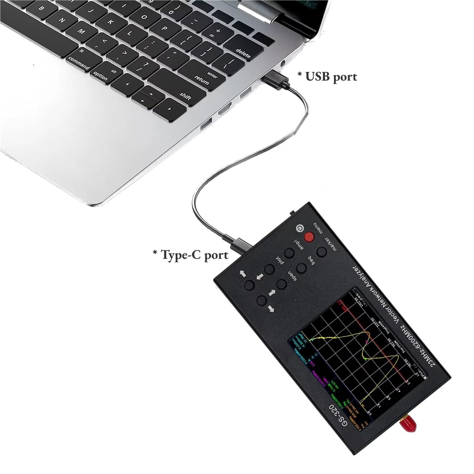 Analizador de red, Analizador de red vectorial GS320, comprobador antena portátil 6G, sonda VNA/HT08, EMC, EMI, campo cercano, conducido, eléctrico,para diagnóstico de cables de red