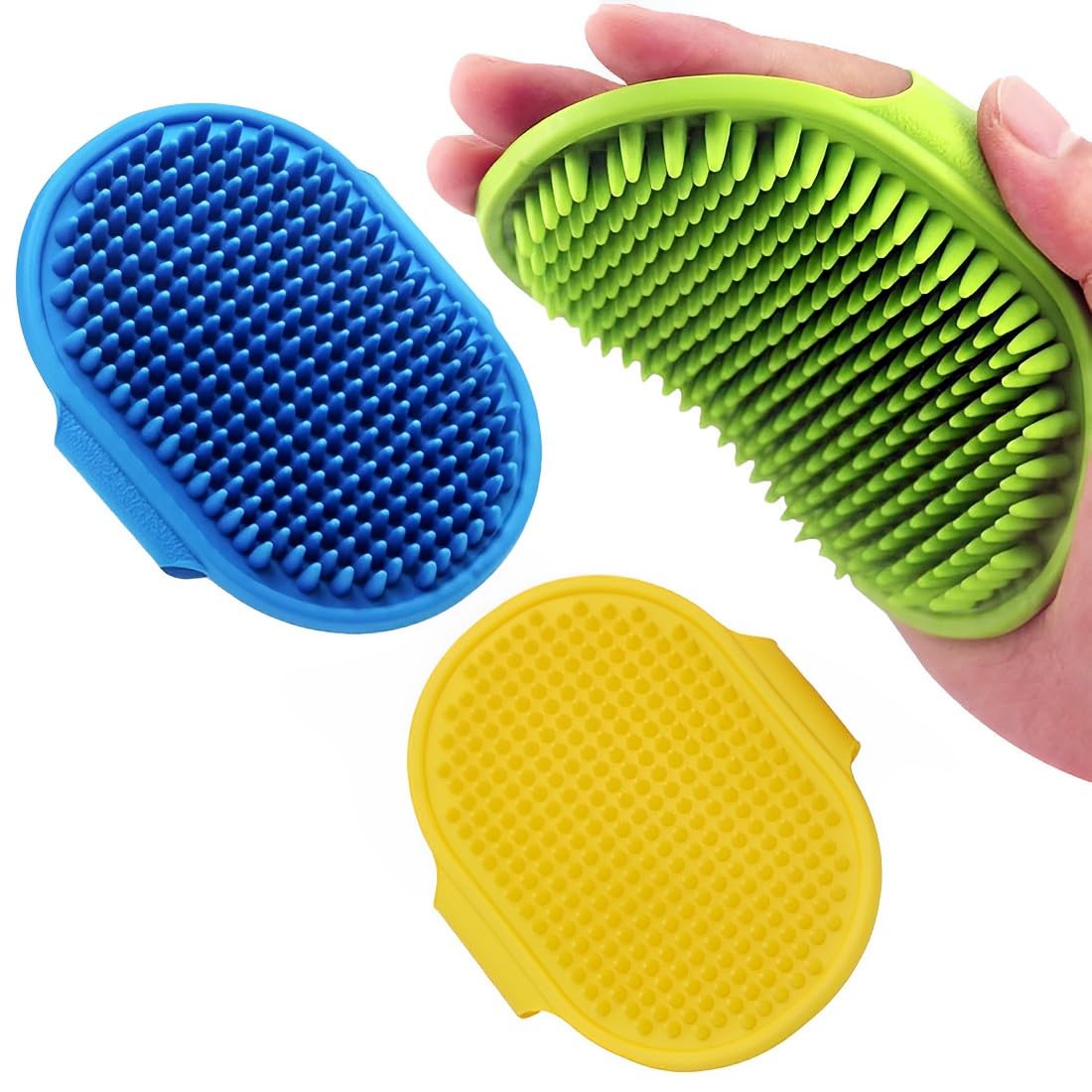 3 cepillos de baño para perros cepillo de baño para mascotas peine de goma con mango ajustable para perros y gatos de pelo largo