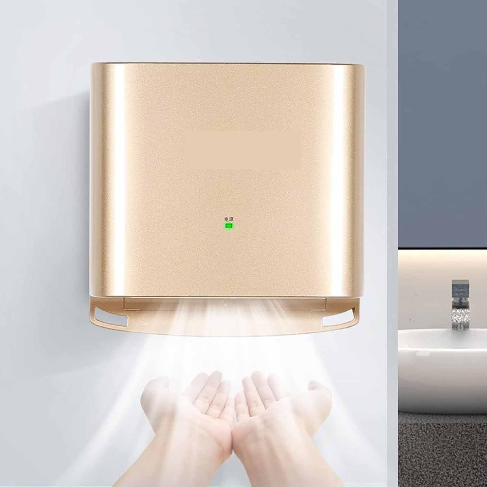 Electric Hand Dryer for Toilet,Hand Dryer 10 Seconds to Dry, High Speed Energy Saving Electric Hand Dryer Automatic, Commercial Hand Dryer for Kitchen, Bathroom and Toilet Gold
