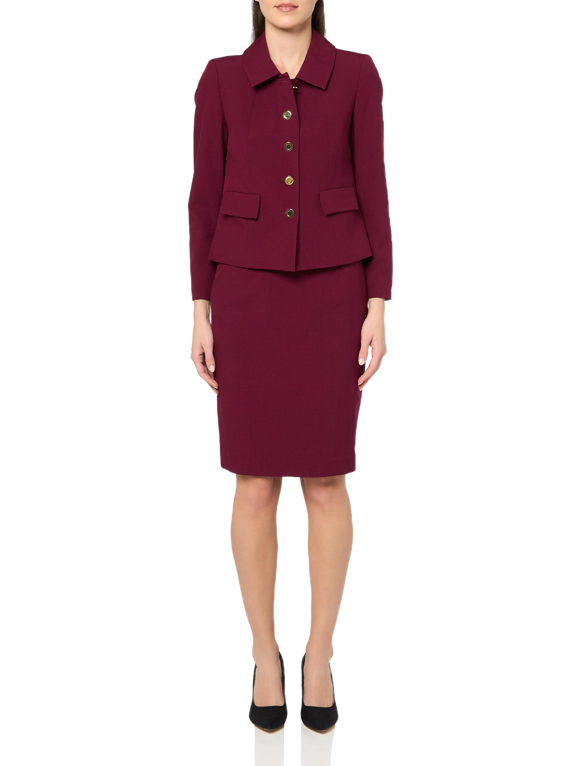 Le Suit Womens Five Button Blazer Skirt 2pc Set