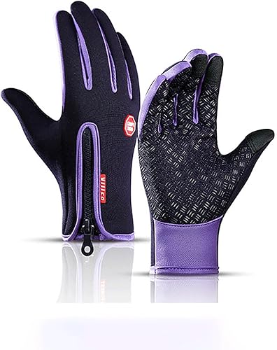 Miniatura 2 de Guantes térmicos de invierno para clima frío con agarre antideslizante y cierre de cremallera