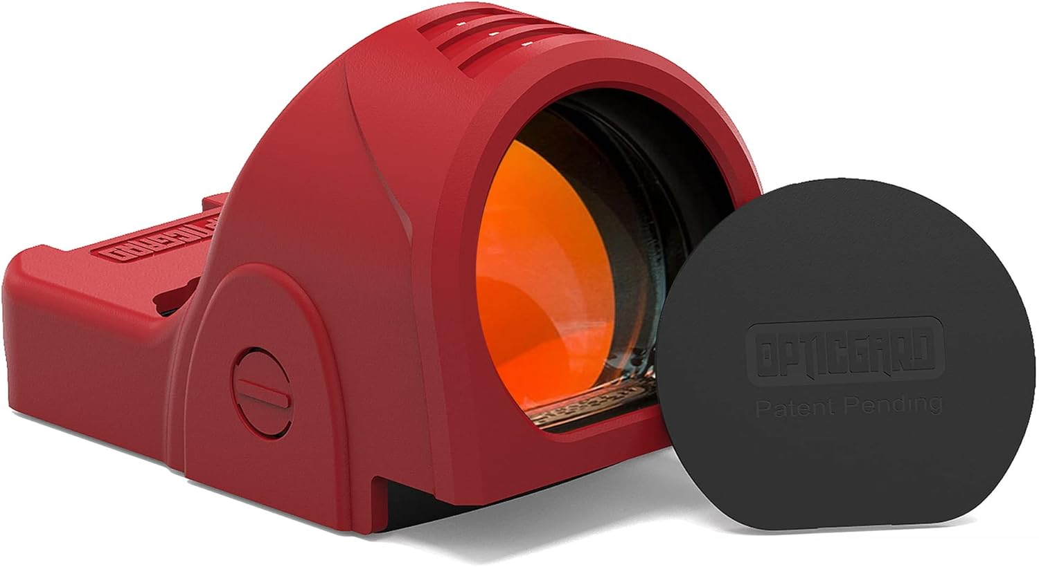 OpticGard Scope Cover Compatible with Trijicon SRO Protect Your Optic While in Action from Stray Casing and Drops Easy Snap On Shockproof Design Includes a Detachable Lens Cover for Protection Red