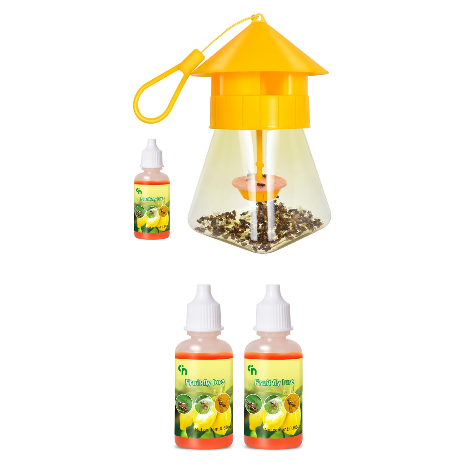 SimashtsReusable Fruit Fly Traps Orange and Refill