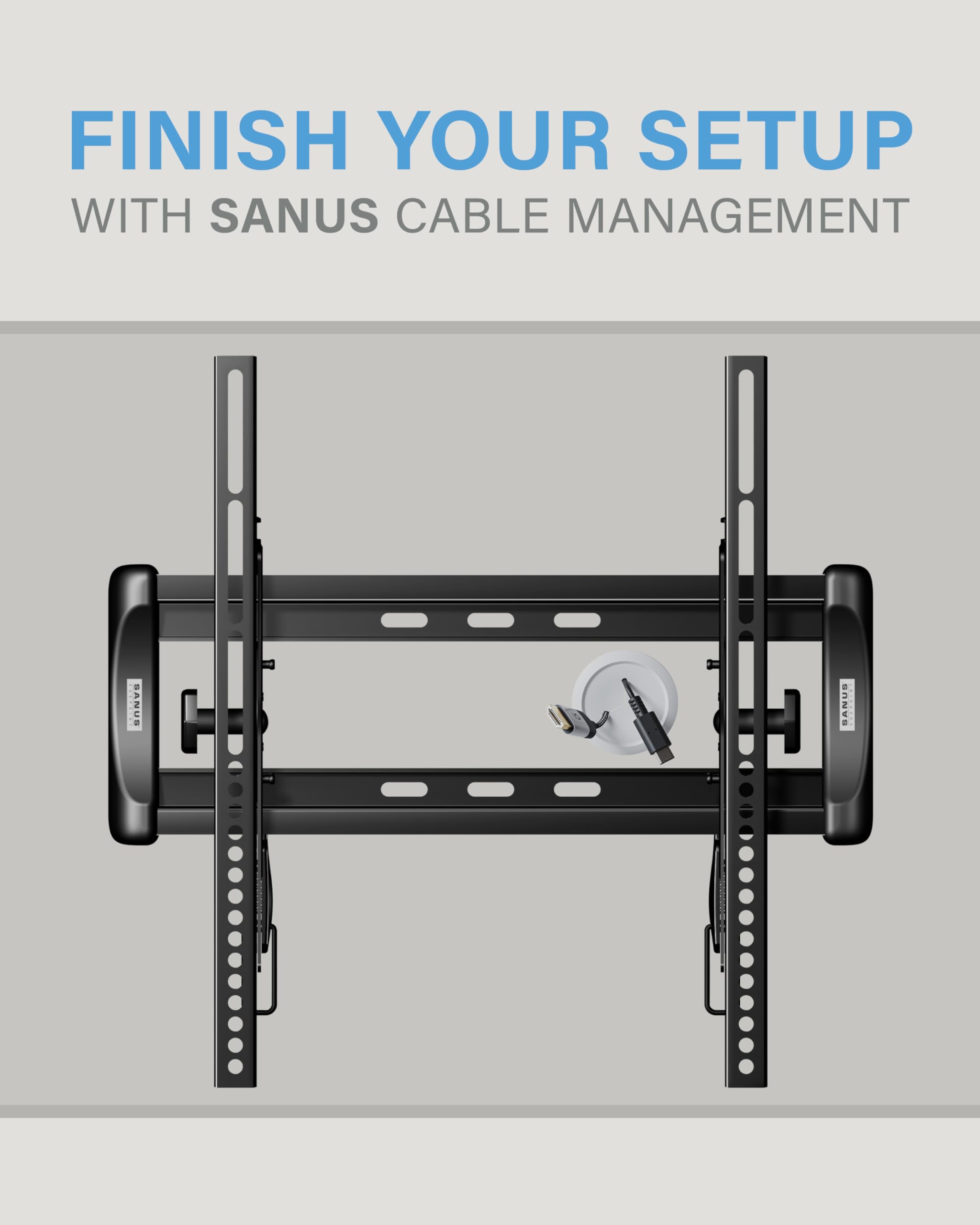 SANUS Soporte inclinable para TV – Soporte Universal de Pared para TV de 32 a 55 Pulgadas con diseño de Perfil bajo – Fácil instalación Incluye Cambio Lateral y Todos los Accesorios