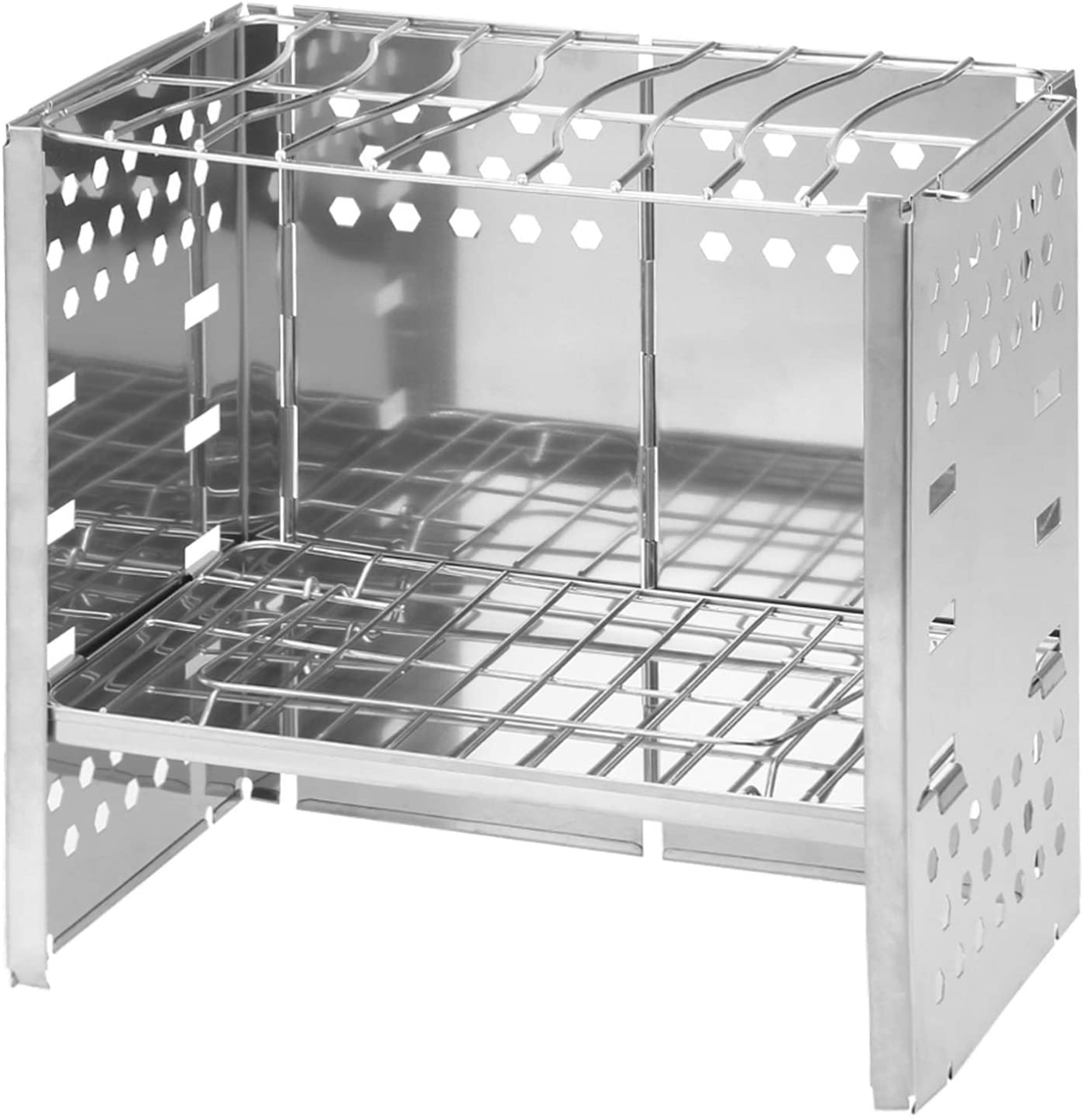 Grill na węgiel drzewny wewnątrz i na zewnątrz, składany piec opalany drewnem, piec kempingowy, kuchenka, grill, na kemping na świeżym powietrzu, piknik, turystyka piesza