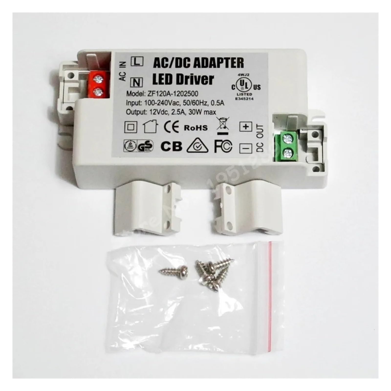 Pilote LED 30 W 2500 mA MR16 MR11 Adaptateur AC/DC Transformateur Entrée AC 100 V-240 V Sortie DC 12 V Convient for les spots LED et les bandes lumineuses LED.