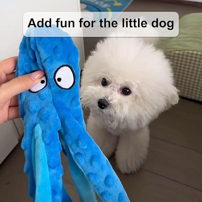Juguete para Perros Pulpo sin Relleno con Squeaky - Azul miniatura 3