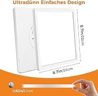 slochi LED Mennyezeti Lámpa 2 db 18W Ultra Vékony Négyzet Alakú 6500K Hideg Fehér Vízálló Fürdőszoba Konyha Hálószoba 2