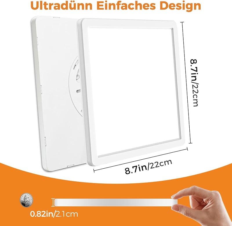 slochi LED Mennyezeti Lámpa 2 db 18W Ultra Vékony Négyzet Alakú 6500K Hideg Fehér Vízálló Fürdőszoba Konyha Hálószoba