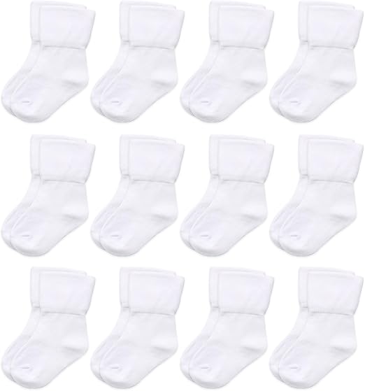 Soleeya Lot de 12 Paire de Chaussettes Douces en Coton pour Nouveau-né Soleeya