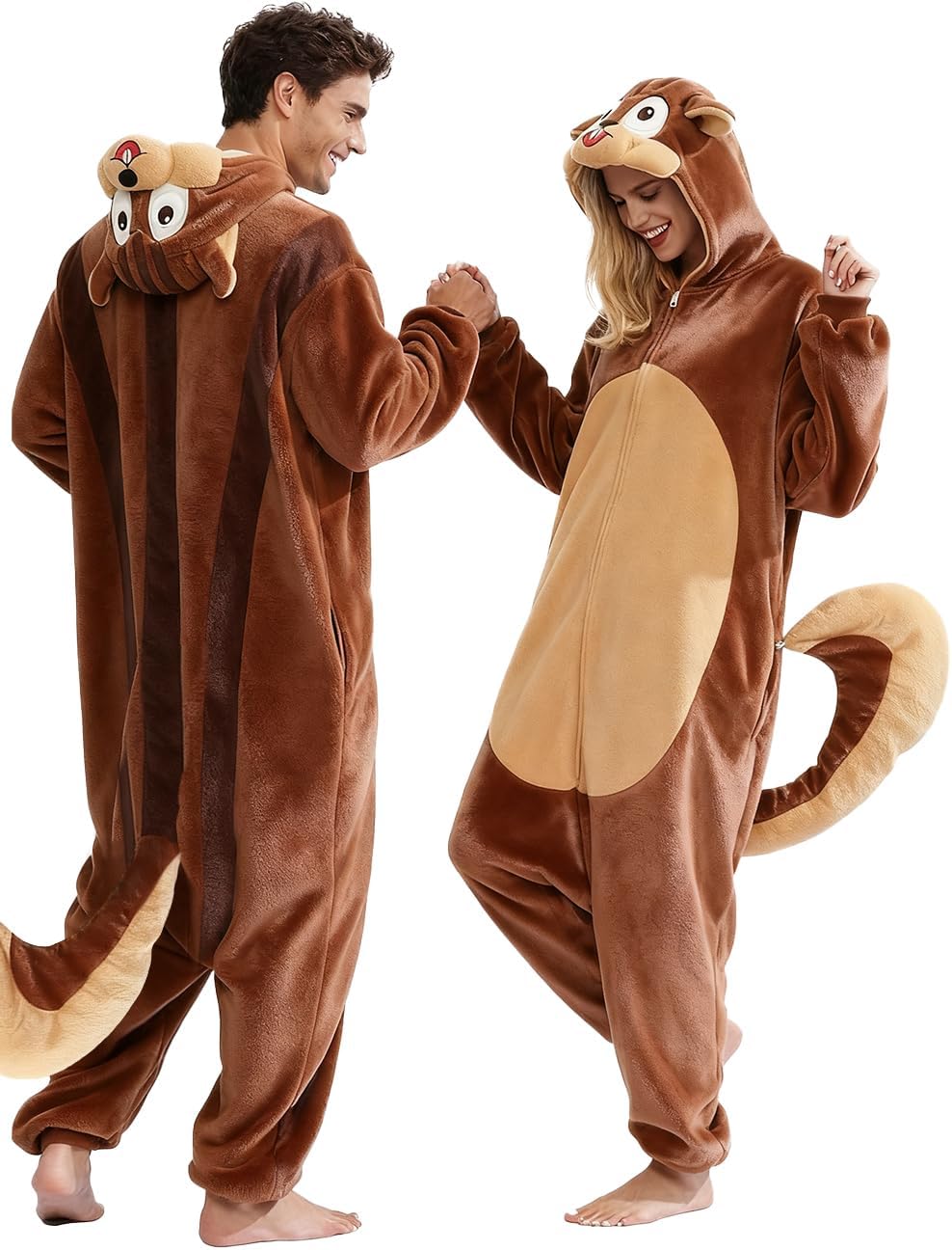 vavalad Squirrel Onesie Pajamas Adult Squirrel Costume Christmas Cosplay Costume Women Men - Image 5
