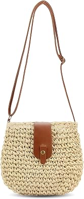GWAWG Straw Crossbody Bags With Large Capacity For Ladies,Small Handbags And Purses,Crochet Beach Bag Hobos And Shoulder Bags With Beach Stroll,Island Vacation,Park Walk,Coastal Cycling
