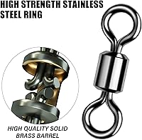 Vista 3 de Alwonder Barril de pesca giratorio de 20 a 50 unidades de aparejos de pesca giratorios de agua dulce y salada, giratorios, resistentes, acero