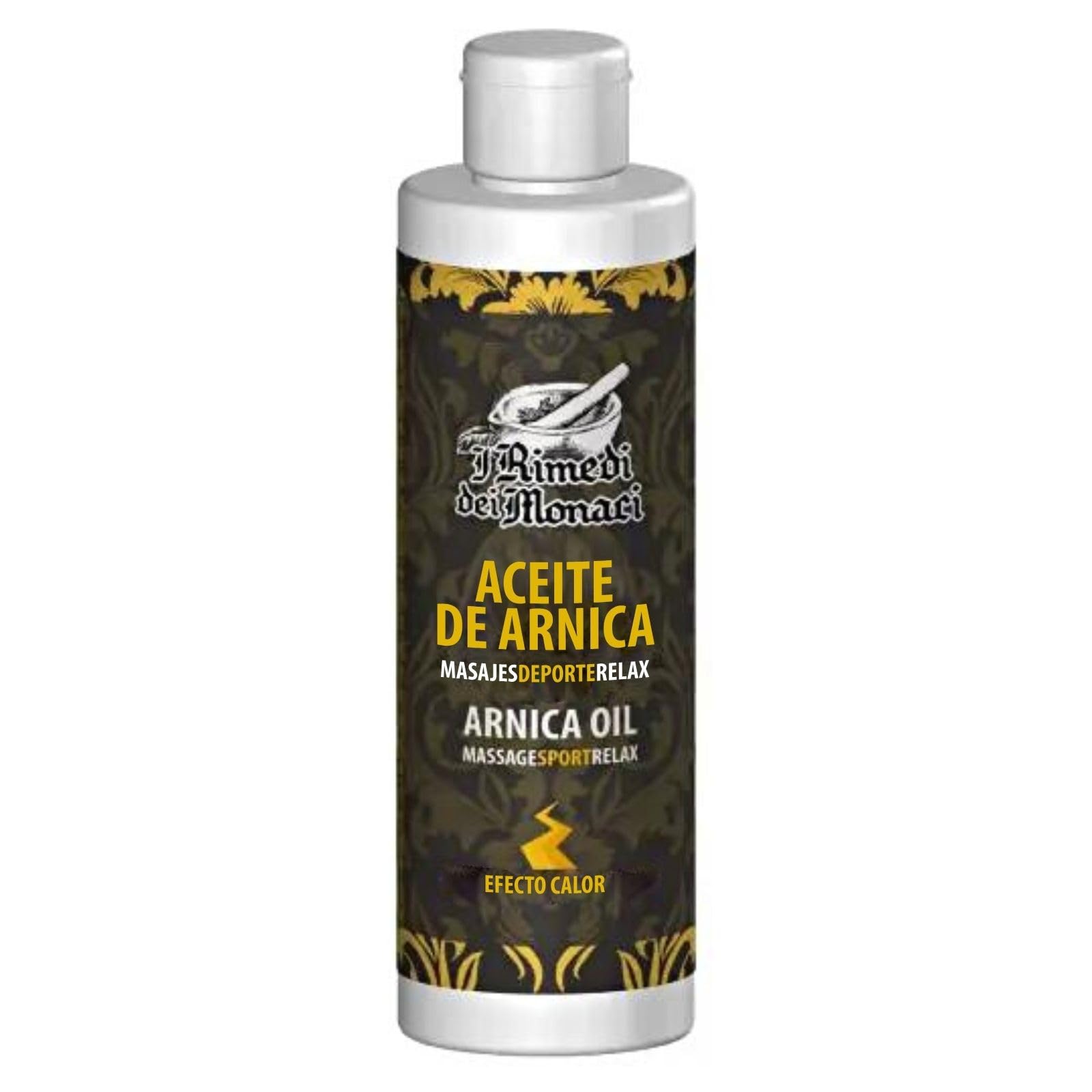 Aceite de árnica forte con garra del diablo | 200ML | aceite de masaje relajante y deportivo con extractos de alcanfor, pimiento y almendra dulce | calmante cálido | con vitamina E