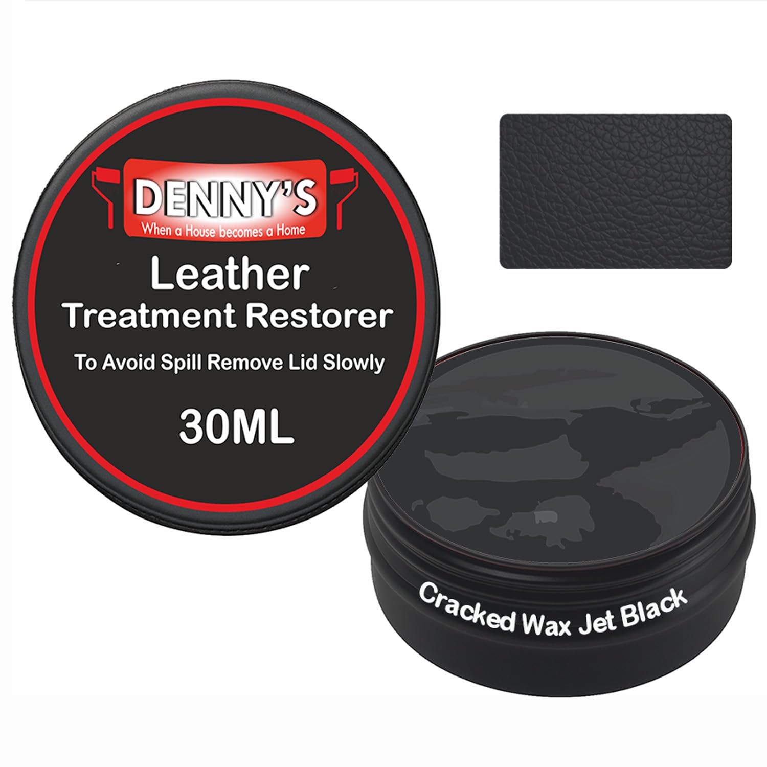 SCOOBYS PAINTS BACK IN THE MIX Leather Colour Restorer Recolouring Balm Repair Treatment for Faded & Worn Absorbent Leather Furniture, Sofas, Chairs (6 Cracked Wax Jet Black, 30ML Tin)