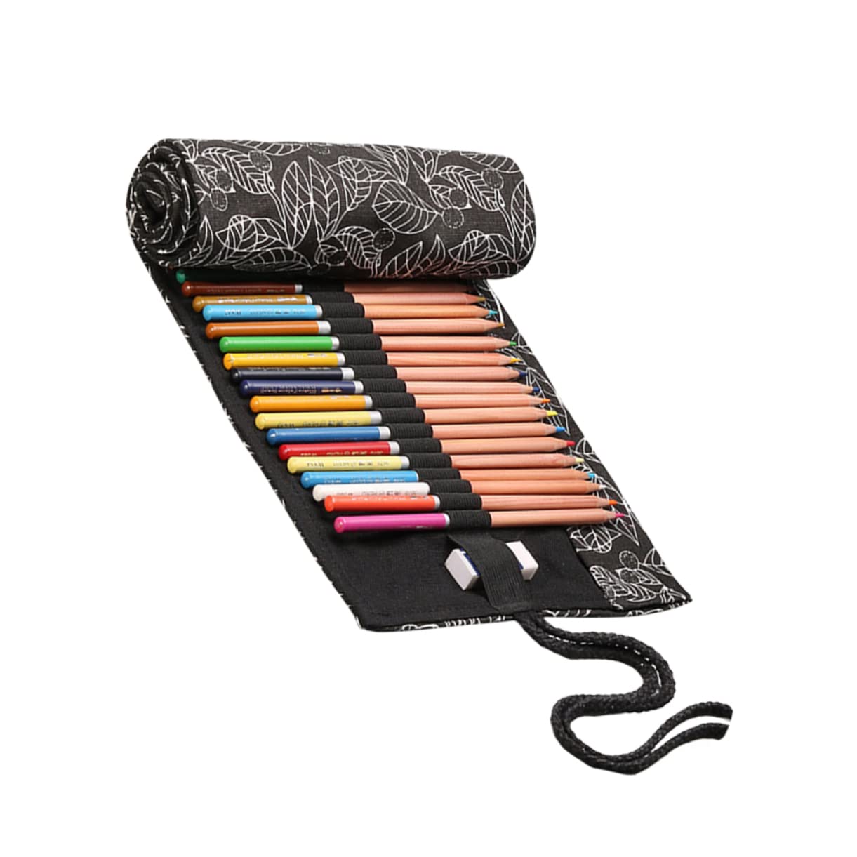 STOBOK 3stücke Praktisches Fächer Canvas Stifte-rollmäppchen Großer Stauraum Für Reisen Zeichnen Und Malen Tragbar Und Elegant Mit Schönem Muster Schwarze