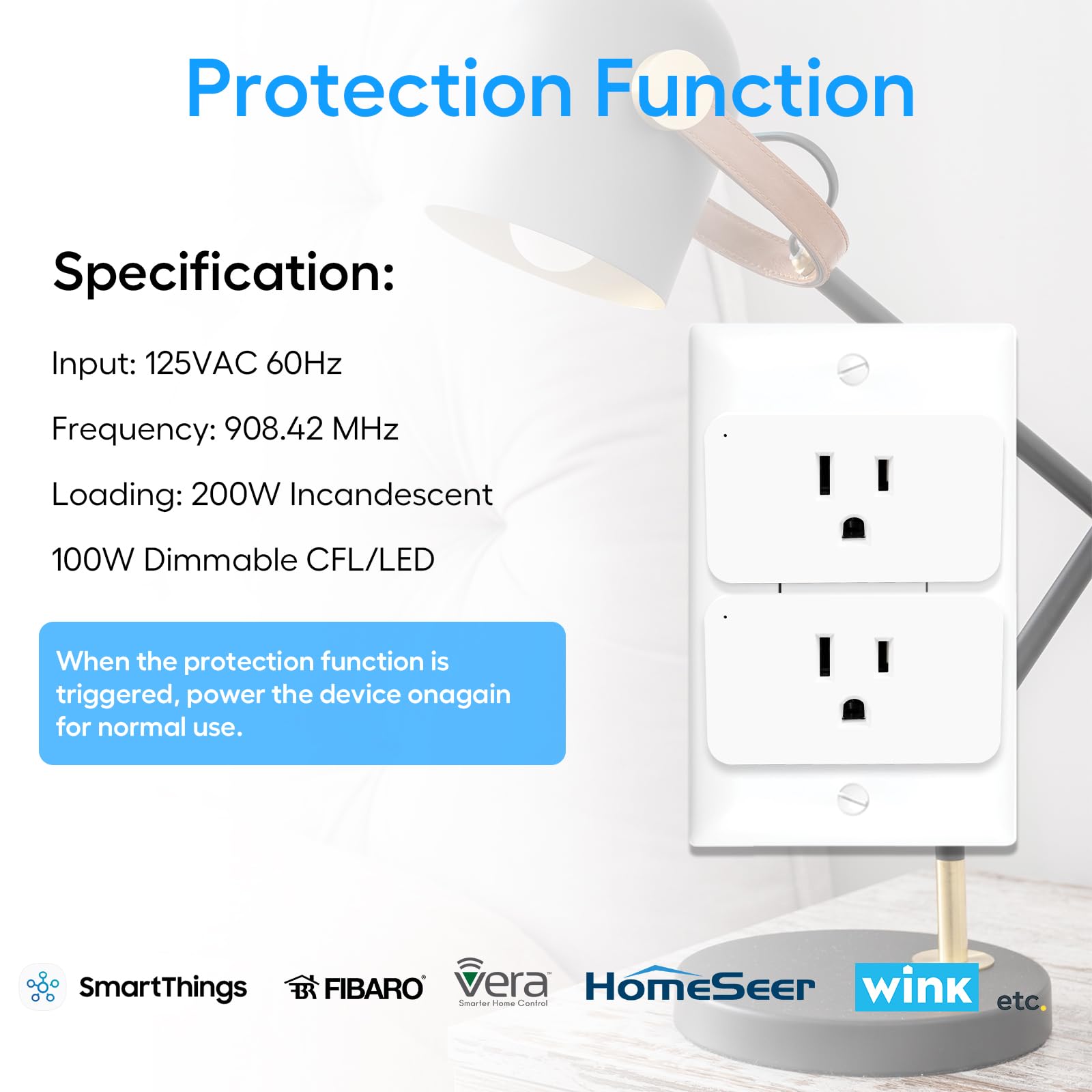 Zwave Dimmer Plug 800 Series 2 Pack Dimmable Zwave Outlet Built-in Repeater Range Extender Smart Dimmer Plug Need — view 9