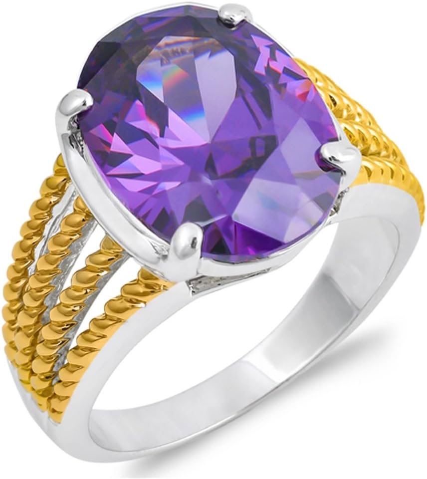 CHOOSE YOUR COLOR Sterling Silver Large Wide Oval Ring