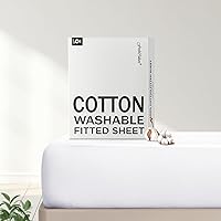 FreshCulture Queen Fitted Sheet 300TC Percale Cotton, Breathable Soft Deep Pocket up to 16", OEKO-TEX Certified, White