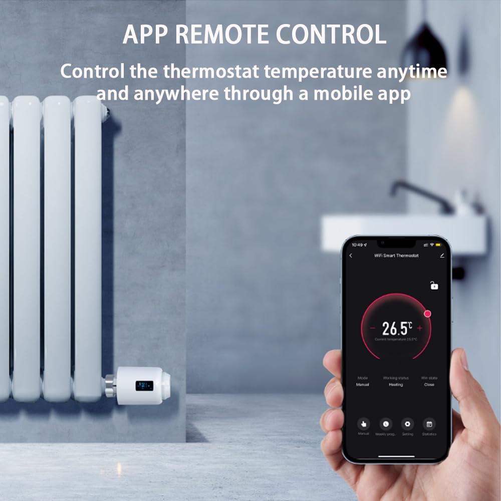 Termostato intelligente del radiatore Valvola del radiatore intelligente, App valvola termostatica intelligente, regolatore di temperatura intelligente Valvola termostatica programmabile del radiatore