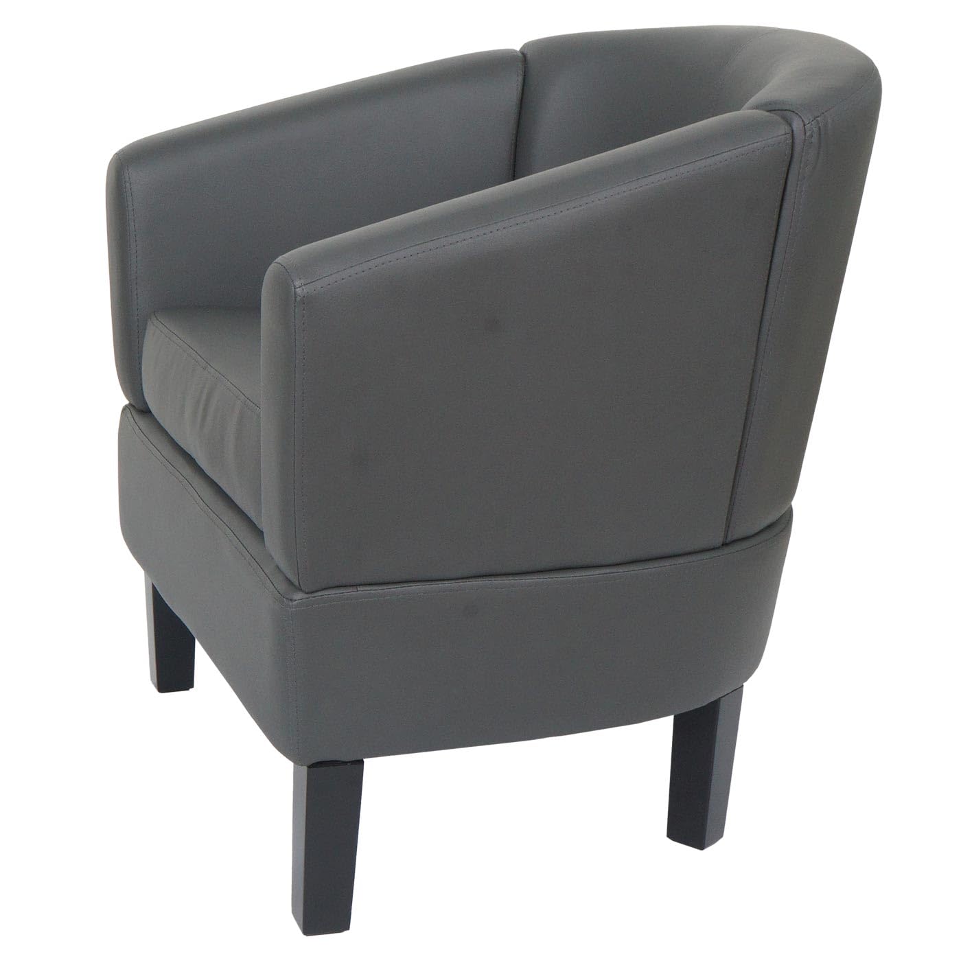 Mendler Lounge-Sessel HWC-O17AM, Sessel Clubsessel Cocktailsessel, FSC®-Zertifiziert Kunstleder - grau