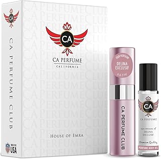 CA Perfume Duo Impression of Delina Exclusif For Women Perfume Layering Set Long Lasting Travel Size EDP + Body Oil Roll-On Bottle 0.27 Fl Oz+0.33 Fl Oz