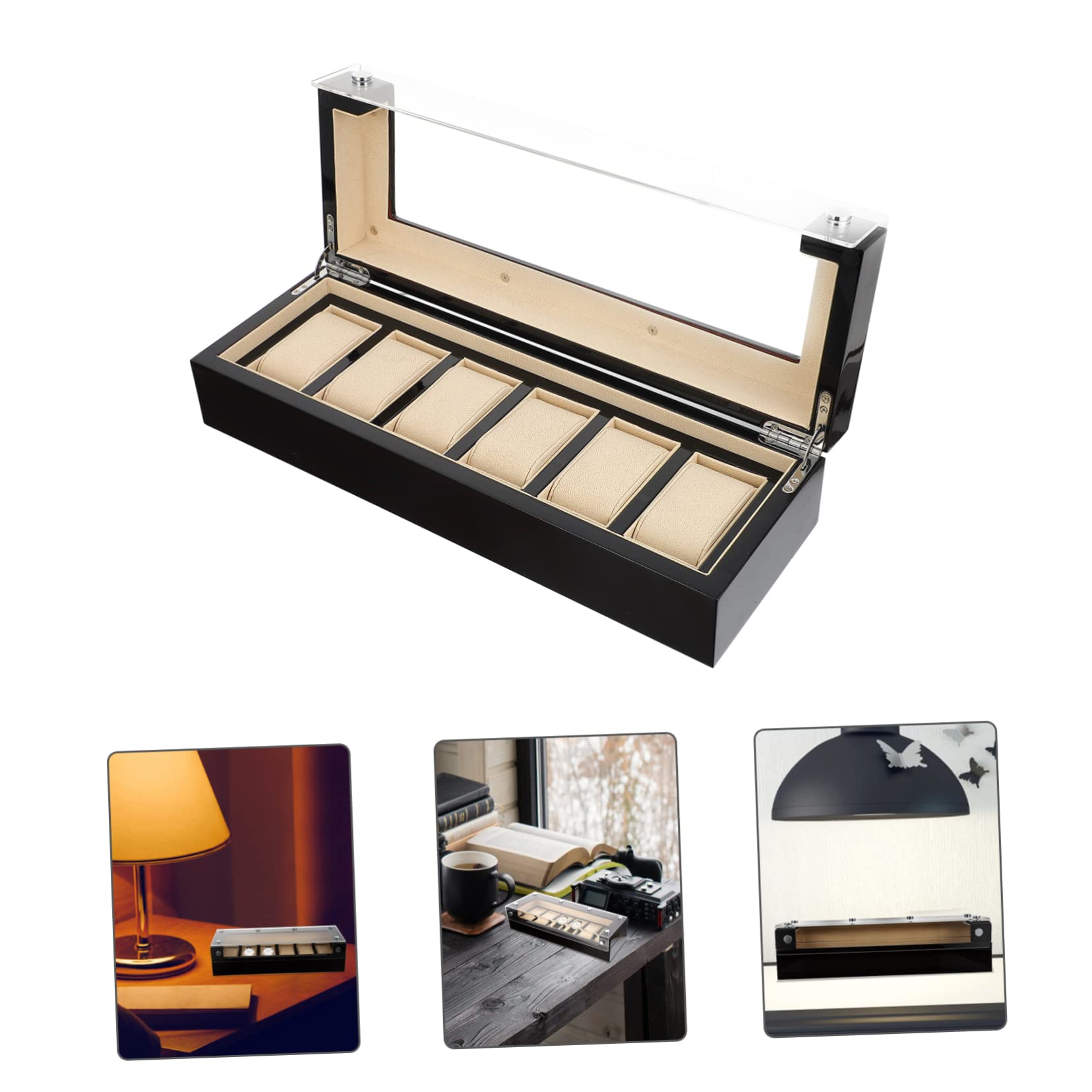 GALPADA Uhrenorganisator 1 Stück Holz Schwarz für Armbanduhr Box | Retro Uhrenvitrine, Uhrenaufbewahrungsbehälter, Klare Präsentation und Geordnete Lagerung
