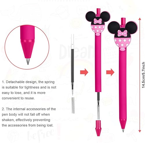 Miniatura 3 de AUAUY 2 bolígrafos retráctiles de metal giratorios, con 2 recambios adicionales y estuche de regalo, tinta recargable, decoración de oficina,