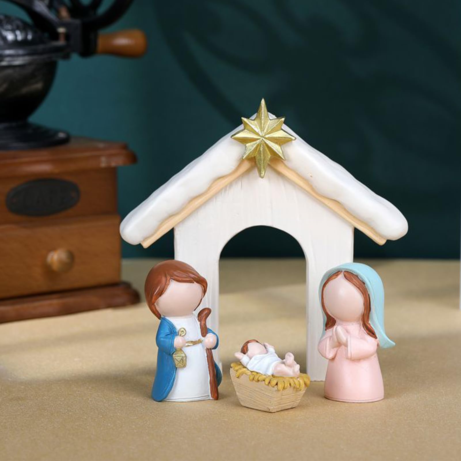 Weihnachtskrippe Set 12 Teile Harz Religiöse Krippe