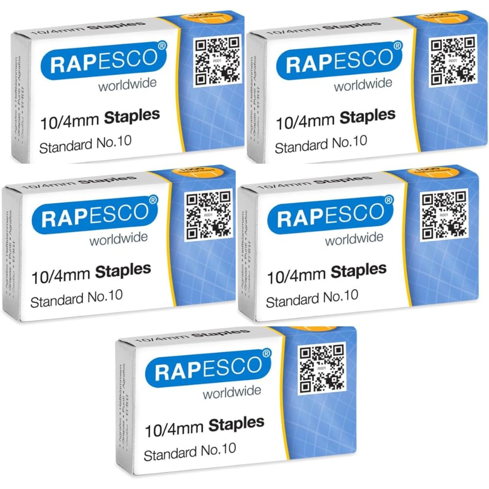 Rapesco 10/4mm Staples Mini Galvanised Staples for Home and Offices Box of 5000