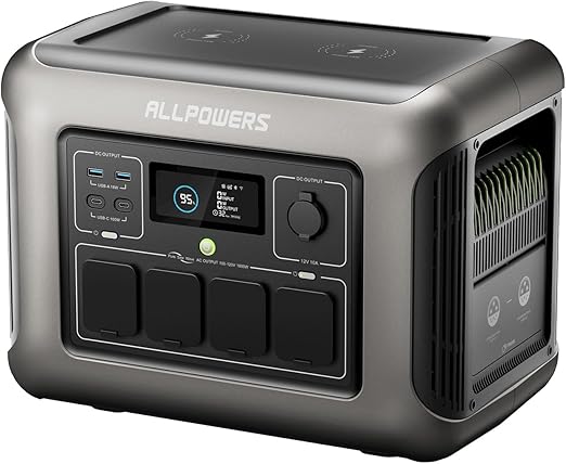 1800w Portable Power Station, 1152Wh Solar Generator, Peak 3000w, LiFePO4 Battery Backup for 11 Devices, 40 Minutes Fast Charge, for Outdoors Camping Travel Hunting Blackout
