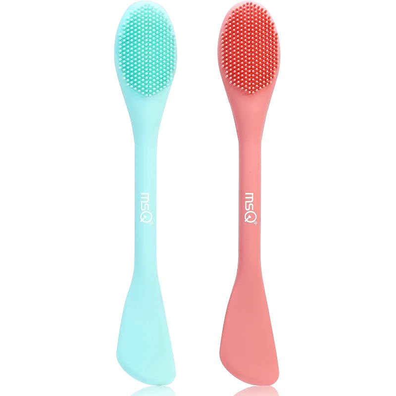 MSQ Escova de Silicone para Máscara Facial, Aplicador de Máscara em Bastão, Laranja, Pacote com 2