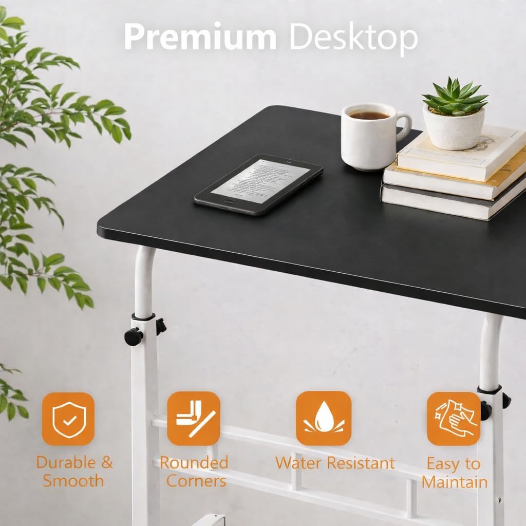 WSA Standing Desk Adjustable Height with Lockable Wheels 32 Inch Mobile Sit Stand Desk for Home Office Rolling Laptop Computer Table Portable Small Workstation for Walking Pad & Treadmill