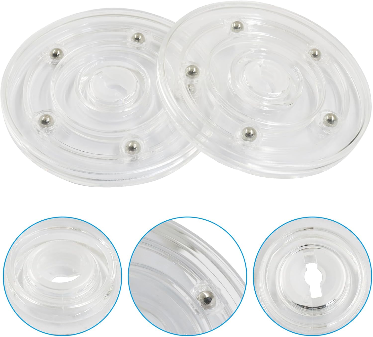 4 Pack 4 Inch Acrylic Lazy Susan Rotating Turntable, Clear