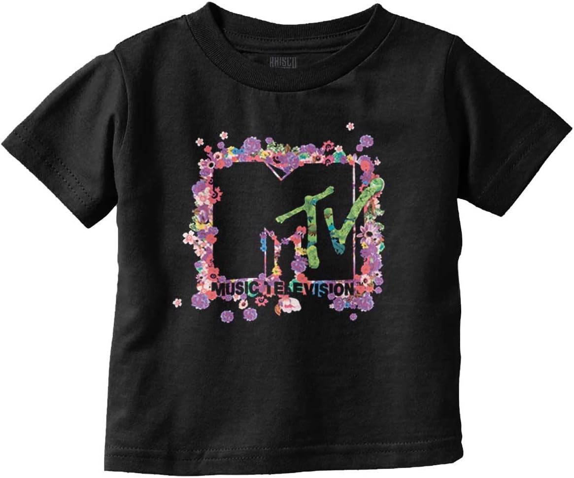 Cute Retro MTV Flower Power Logo Youth T Shirt Tee Girls