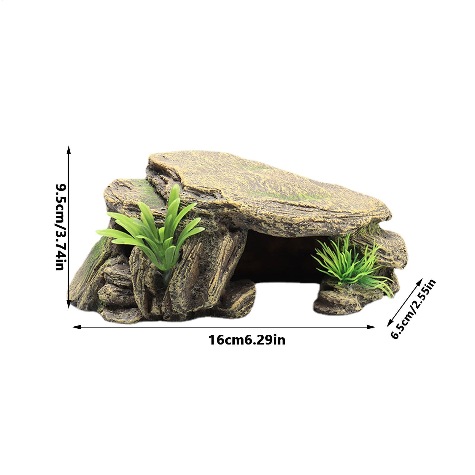 Grotta Di Nascondiglio Di Rettili Di Pesci | Tartarughe Basking Piattaforma Rettile Habitat Hiding Cave - Alta Simulazione Rock Cave Per Acquario Gecko Rane Lucertole Tartaruga Pesce