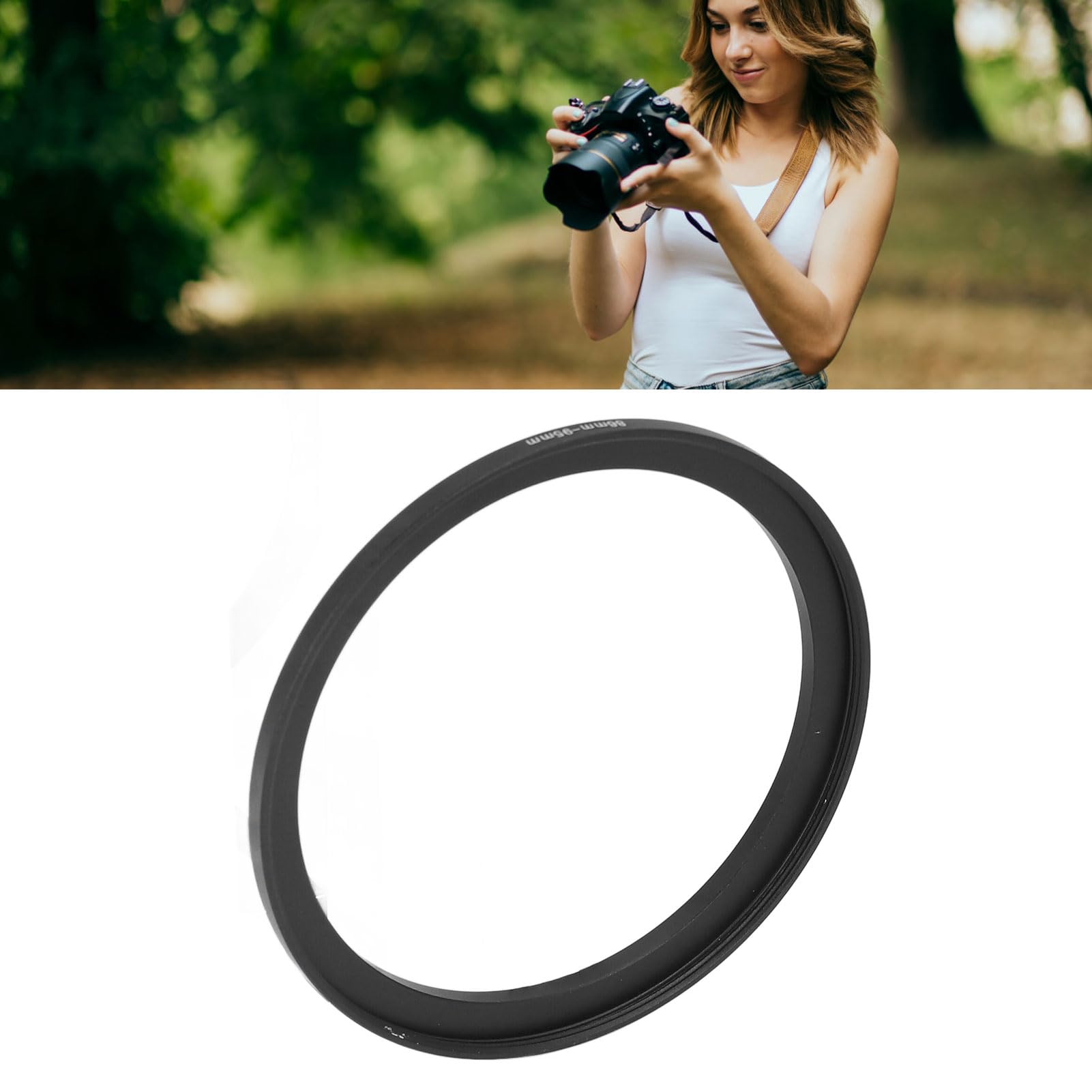 Lens Adapter Ring, 86MM-95MM Step Up Camera Lens Filter Adapter Ring, Standard Threaded Fixing Design, Fit