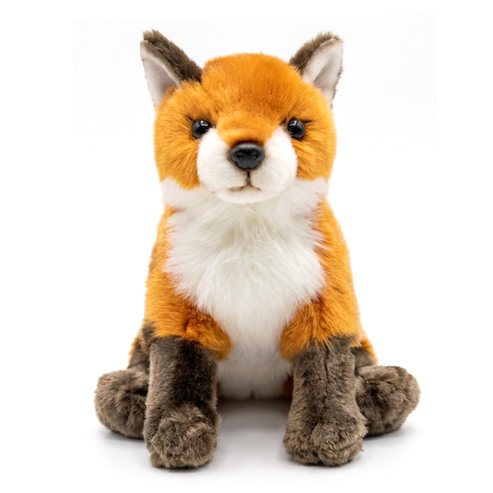 Bemonew Stuffed Fox Fox Plush 10in PP Cotton Lifelike Stuffed Animal Soft Adorable Sitting Animal Plush for Kids Adults