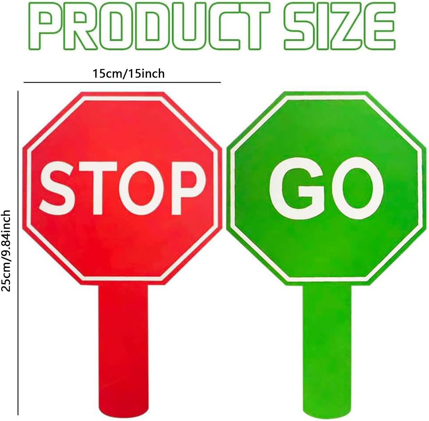 Stop Sign for Kids, Crossing Guard Road Signs | Waterproof Double-Sided Warning Paddle with Handle for Parking Traffic Control Kids Safety Awareness Activities