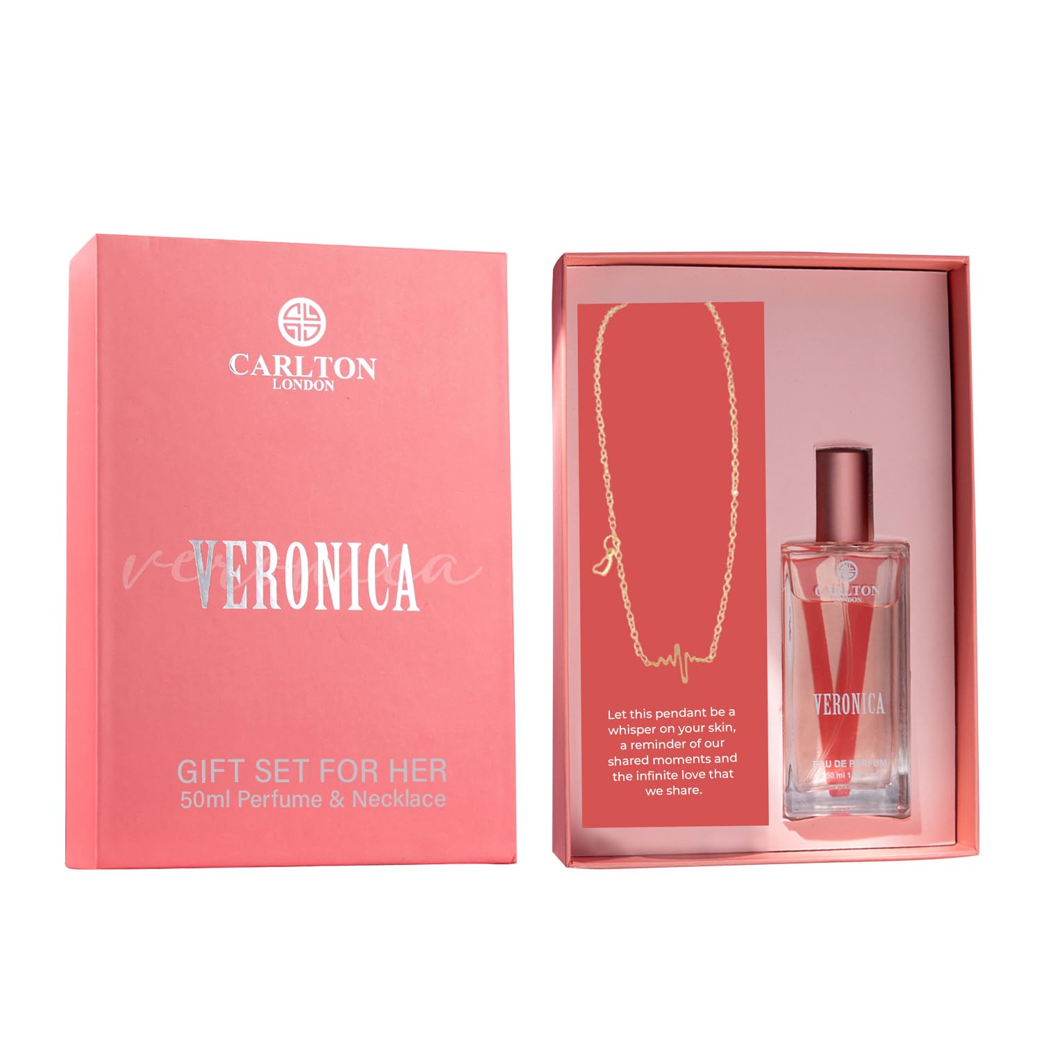 Carlton London Women Musk Gift Set | Gift For Girlfriend, Wife | Veronica Liquid EDP (50Ml) + Necklace | Elegant Jewelry & Fragrance | Gift For Women