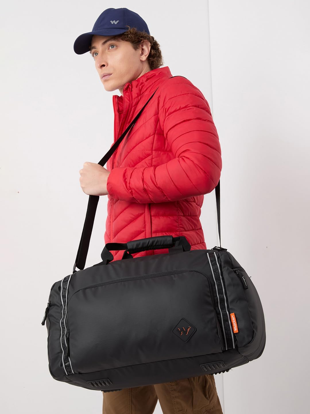 Wildcraft Dark Edition 25 L Duffle Bag for Men & Women Multiple Pockets, Adjustable traps Travel, Gym & ports Bag S Dark Black