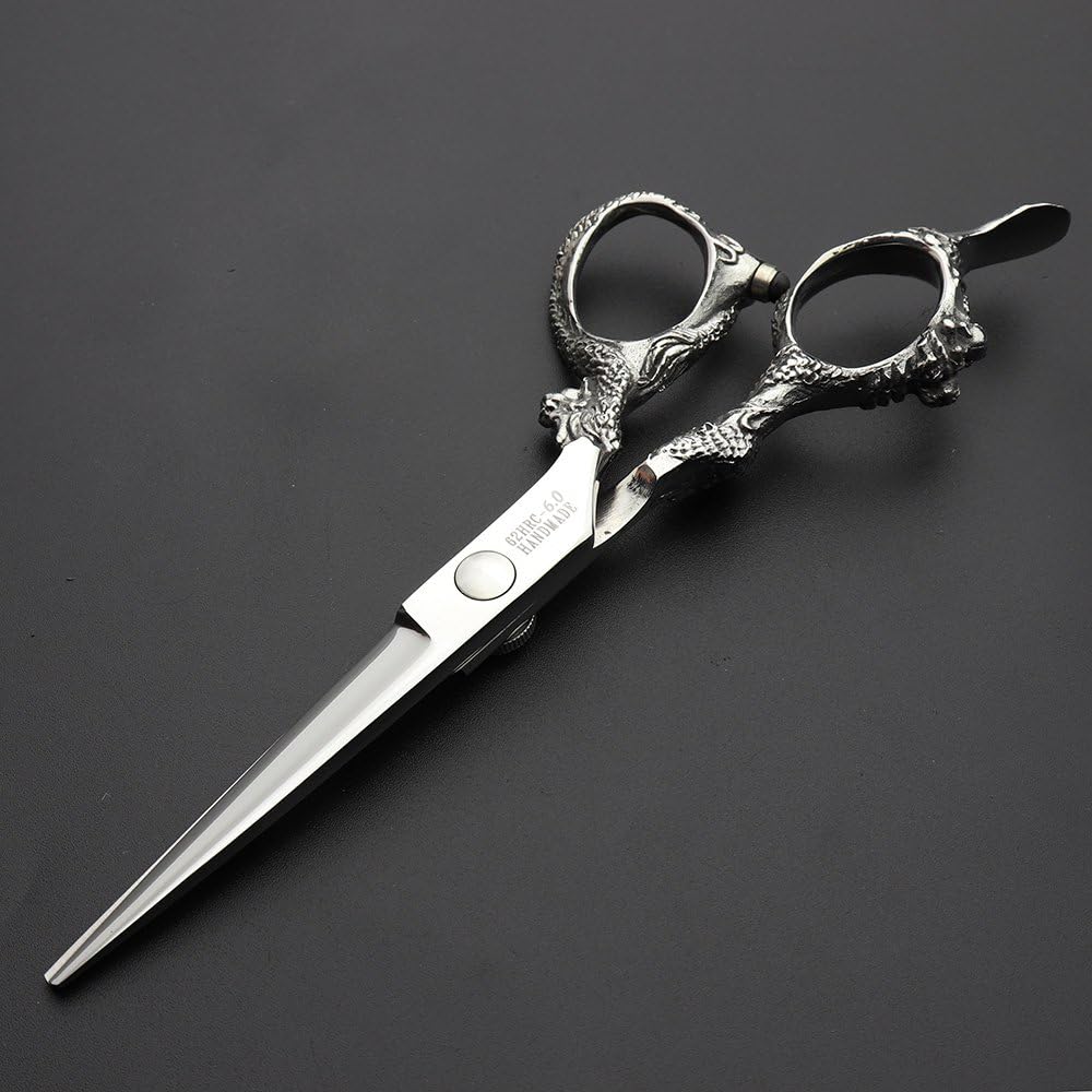 6/7 / 7.5/8 / 9 pulgadas estudio de modelado japonés 440c tijeras peluquero herramientas de modelado profesionales juego de tijeras (Corte plano de 6 pulgadas-C)