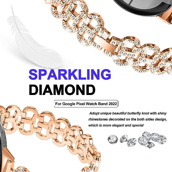 Miimall Bling Strap for Google Pixel Watch 3 41mm/Pixel Watch 2/1 - Image 4
