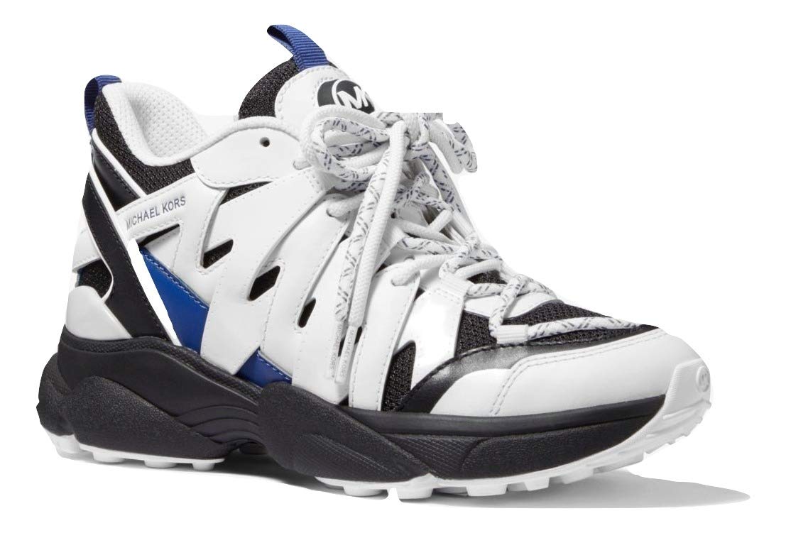Michael Michael Kors Hero Leather and Mesh Trainer Sneakers Size 11  White/Black
