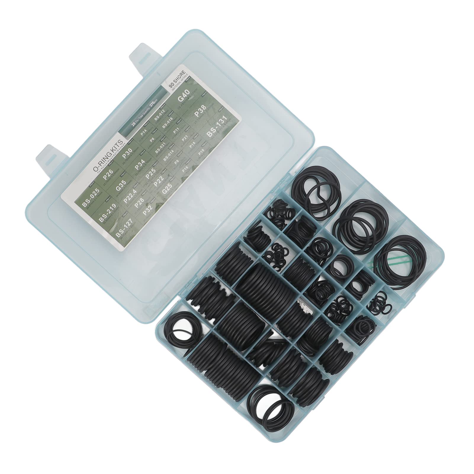 Kit D'assortiment de Joints Toriques en Caoutchouc de Remplacement Durable pour Excavatrice Doosan, Kit de Joints de Système de Climatisation avec 376 Pièces pour les Professionnels de la