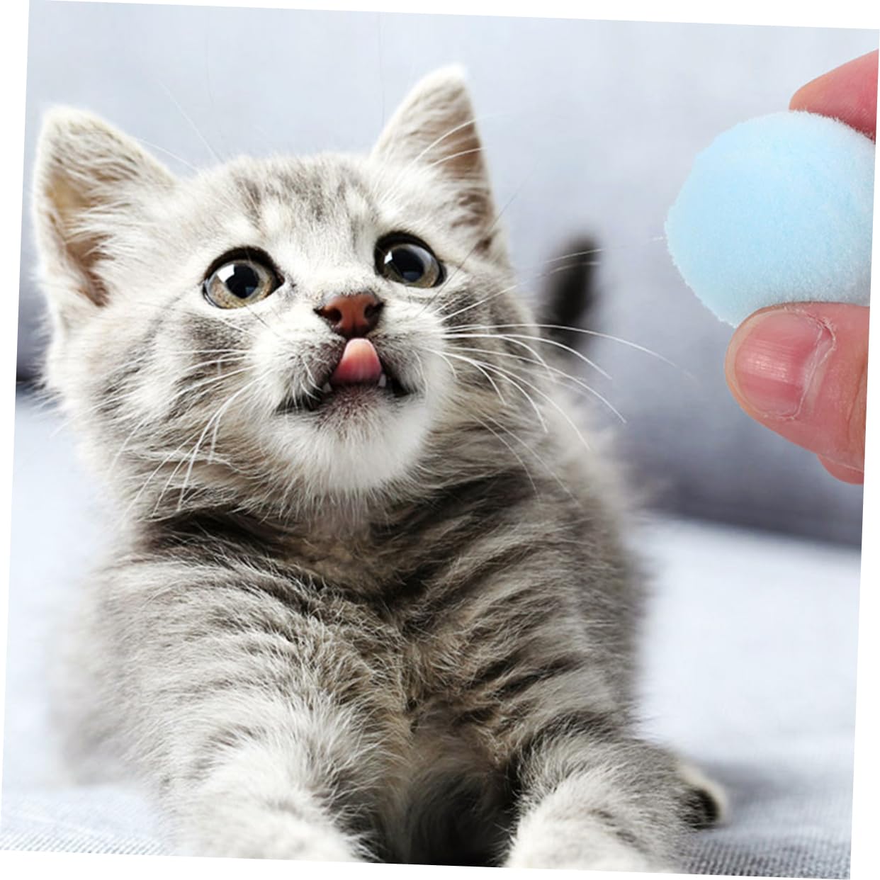 Kisangel 400 Piezas Pelota de Juguete para Gatos Gato de Peluche de Juguete Gato masticando Bolas Juguetes para Mascotas de Juguete para Gatos de Interior Bolas de Peluche Felpa