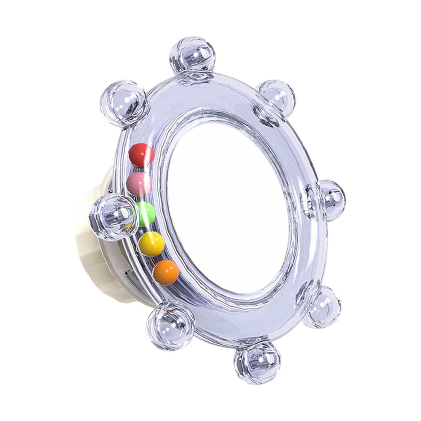 Générique Parrot Cage Toy with Mirror, Rotating Sound Wheel and Colorful Beads, Interactive Hanging Accessory for Cage Birds, Parakeet, Cockatiel, Lovebird, Parakeet and Canary